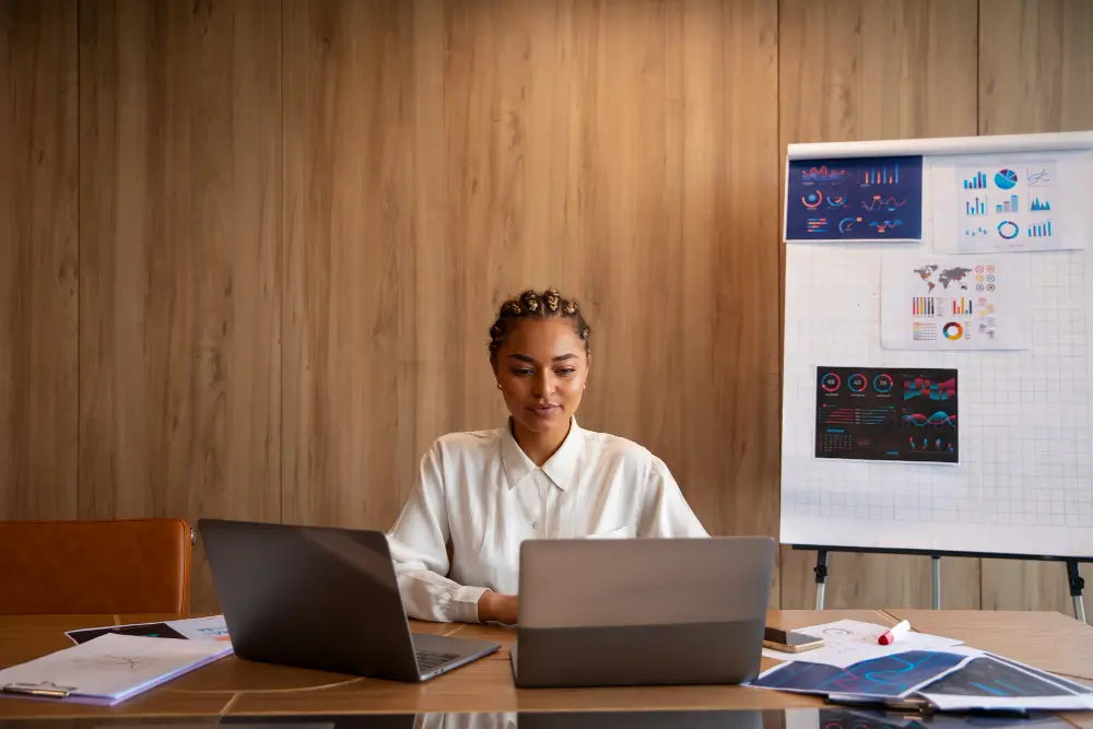 Business System Automation Techniques A Business Woman using CRM